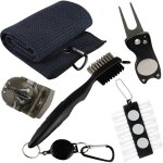 Coffret cadeau d'accessoires de golf : serviette de golf, brosse pour club de golf avec nettoyeur de ...