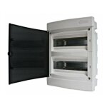 Coffret �lectrique encastre 24 modules 2 rang�es avec porte translucide teint�e