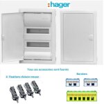 Coffret �lectrique encastr� cloison creuse 24 modules 2 rang�es - porte m�tallique blanche hager vh24nc ...