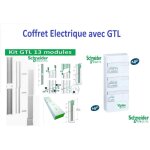 Schneider electric - coffret lectrique quip t3 - t5 - 3 ranges - 2 inter. diff - ac. 40a + 1 inter. ...