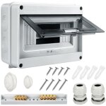 Coffret electrique etanche, 5 8 12 modules avec terminaux et rails int�gr�s bo�te � fusibles distributeur ...