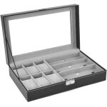 Coffret � montres 6 pi�ces et coffret � bijoux en similicuir 3 pi�ces