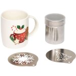 Coffret mug de noël avec pochoirs et saupoudreuse Coffret mug de noël avec pochoirs et saupoudreuse