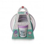 Coffret repas 3 pieces - thermobaby - gobelet, bol, assiette - antid�rapants - lilo & stitch