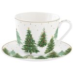 Coffret tasse djeuner 40 cl + sous - tasse - festive trees - easy life