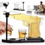 Coffret � whisky avec carafe, pistolet et verres, cadeau pour homme