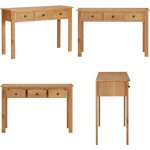 Coiffeuse 110x40x75 cm bois de chne massif - table basse - meuble rangement - commode - table d'appoint ...