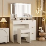 Coiffeuse, 90 x 40 x 140 cm, meuble de toilette multifonctionnel, miroir cosmtique, armoire  miroir, ...