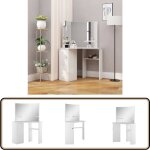 Coiffeuse d'angle table de maquillage cosmtique blanc - coiffeuse - meuble de salle de bain - vanity ...