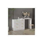 Coiffeuse avec bout de canapé, 6 tiroirs, poignée plaquée or, plateau pivotant (180°), motif fleuri, ... Coiffeuse avec bout de canapé, 6 tiroirs, poignée plaquée or, plateau pivotant (180°), motif fleuri, ...