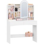 Coiffeuse avec �clairage led avec miroir, avec rangement bijoux