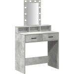 Table de toilette gris 79 x 41 x 140 cm bois d'ingnierie vidaxl