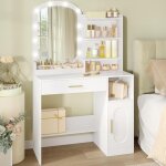Coiffeuse, avec miroir led, luminosit� r�glable, avec tiroir