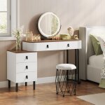 Woltu - coiffeuse avec miroir led et tabouret coiffeuse avec rangement, 2 tiroirs et 1 commode, miroir ... Woltu - coiffeuse avec miroir led et tabouret coiffeuse avec rangement, 2 tiroirs et 1 commode, miroir ...
