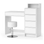 Vicco - coiffeuse naara, blanc, 110. 5 cm avec tabouret
