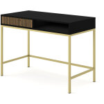 Coiffeuse ravenna f 112x50 cm bureau console noir mat / artisan