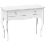 Homcom - coiffeuse style baroque no - rtro dim. 100 x 40 x 74 cm grand tiroir blanc