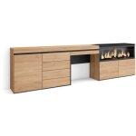 Coiffeuse, table maquillage, rangement, 284x75x35 cm, avec tiroir, chemin�e �lectrique xxl, commode, ...