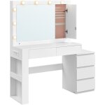 Vasagle - coiffeuse, table de maquillage avec tiroir, avec Éclairage led et miroir, armoire à bijoux, ... Vasagle - coiffeuse, table de maquillage avec tiroir, avec Éclairage led et miroir, armoire à bijoux, ...