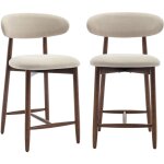 Colamy b6269 - 2p - be - fb lot de 2 chaises de bar ? tabourets modernes avec dossier haut, assise confortable ...