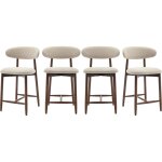 Colamy lot de 4 chaises de bar ? tabourets modernes avec dossier haut, assise confortable en tissu, pour ...