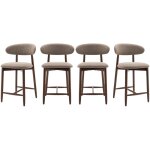 Colamy lot de 4 chaises de bar ? tabourets modernes avec dossier haut, assise confortable en tissu, pour ...