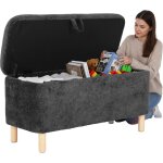 Colamy pouf rond en tissu avec couvercle � plateau r�versible ? repose - pieds multifonction, rangement ...