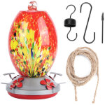 Colibris mangeoire � eau peinture color�e outil d'alimentation d'oiseaux en verre pour jardin courtyardq1. ...