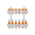 Collecteur de circuit de chauffage evenes m 6, 2 dynamic, dn25 (1') laiton, 2 circuits de chauffage avec ...