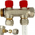 Collecteur pex 3 / 4 16 mm 2 sections pour chauffage par le sol et eau chaude sanitaire