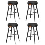 Vasagle - collection echo tabouret de bar, lot de 4, chaise de cuisine, sige haut, en pu avec coutures, ...