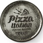 Collection recettes assiette � pizza en porcelaine noire, diam�tre. 33 cm - lot de 6 pi�ces.