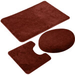 Collection salle de bain 3 pi�ces - inclut 1 tapis de contour, 1 couvercle de wc, 1 tapis de bain antid�rapant ...