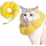 Collerette chat en coton sud respirant, colerette chat anti lechage, collier de protection chat tournesol, ...