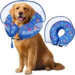 Collerette chien gonflable, collerette chien anti lechage, collier de protection pour chiens et chats, ...