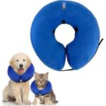 Collerette gonflable pour chien et chat, collier lune anti - lchage, collier de rcupration (bleu, ...