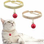 Collier pour animaux de compagnie, 2 pi�ces collier de chien r�glable en strass avec cha�ne d'extension ...