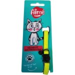 Collier pour chat - aime - jaune fluo, paillettes dor�es, grelot argent�