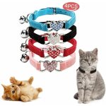 Collier chats, collier de chat ajustable en velours doux avec cloche, fourniture d'animaux dmestique ...