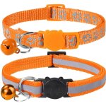 Collier chat anti Étranglement, 2 pcs réglable réfléchissant collier pour chat chaton chiot avec clochette ... Collier chat anti Étranglement, 2 pcs réglable réfléchissant collier pour chat chaton chiot avec clochette ...