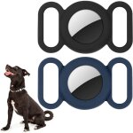 Collier pour chien airtag, tui en silicone pour dispositif de suivi gps, tui de protection compatible ...