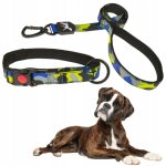 Collier pour chien confortable et r�glable + laisse, doubl� en n�opr�ne, � clip