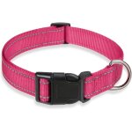 Collier pour chien rose rouge taille xs largeur 1, 5 cm taille r�glable 20 - 30 cm boucle r�fl�chissante ...