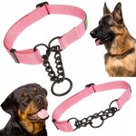 Collier demi - étrangleur pour grands chiens avec chaîne martingale, réglable xl Collier demi - étrangleur pour grands chiens avec chaîne martingale, réglable xl