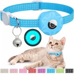 Collier gps pour chat (fonction amovible, avec clochette) (bleu) pile bouton