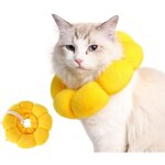 Collier jaune pour chat / chien, taille m, 25 cm de diam�tre, doux, confortable, r�glable, prot�ge contre ...