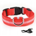 Collier led �tanche pour chien avec c�ble usb rouge xl 52 - 60 cm