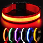 Collier lumineux pour chien, collier chien led rechargeable avec 3 modes d'clairage, collier fluorescent ...