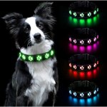 Collier lumineux pour chiens, lumi�re collier chien rechargeable et etanche, collier de r�glable pour ...
