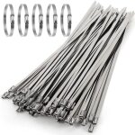 Collier de serrage inox 100 pièces 500×7, 9mm, attache câblées inox, serre cable acier, collier de serrage ... Collier de serrage inox 100 pièces 500×7, 9mm, attache câblées inox, serre cable acier, collier de serrage ...